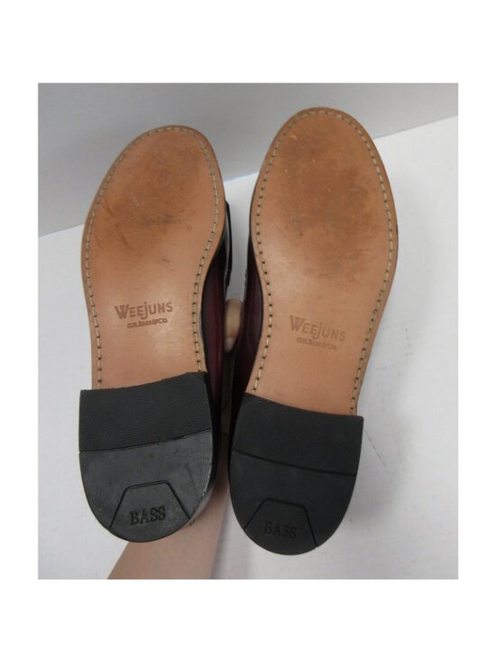 GH Bass Weejuns Shoes 11C Red Loafer Leather Kiltie Tassel Slip On* main image 6